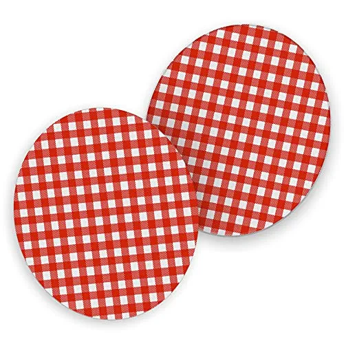 itenga 40x Bierdeckel Untersetzer rot weiß kariert Tischdeko runde Bierdeckel aus Pappe bayerisch Oktoberfest Hüttengaudi Grillfest