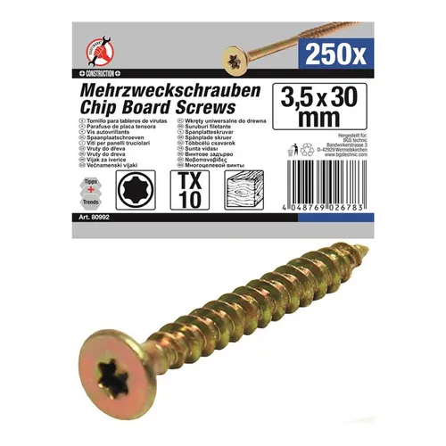 BGS-80992 I Mehrzweckschrauben, 3,5x30 mm, T10, 250 Stück