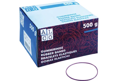 Produktbild ALCO Gummibänder Gummiringe 85mm 500g rot
