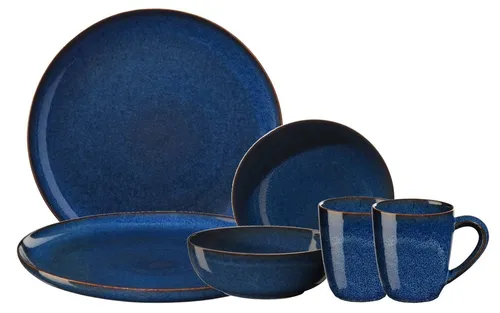 ASA SELECTION Frühstücks-Set SAISONS midnight blue 6tlg - Elegantes Frühstücksset mit einzigartiger Reaktivglasur, die jedes Stück zum Unikat macht. Perfekt für stilvolle Anlässe und die natürliche Schönheit auf Ihrem Tisch.
