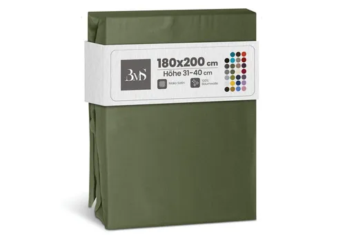 BETTWAESCHE-MIT-STIL Spannbettlaken Mako Satin Spannbettlaken, Matratzenhöhe 31-40 cm, Mako-Satin, Gummizug: rundum, (1 Stück)