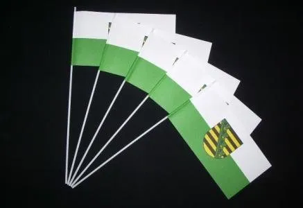 Everflag Papierfähnchen: Sachsen mit Wappen 50er Packung in grün von Everflag