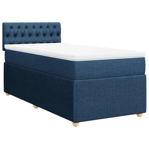 Boxspringbett Blau 90x200 cm mit Matratze und Auflage von vidaXL