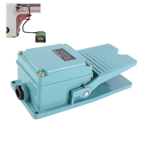 Tissting Industrieller Fußschalter, Aluminium Momentary Pedal 1NO 1NC AC 250V 15A