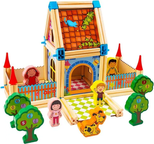 Kruzzel Baukasten 268 Teile - Kreatives Spielzeug für Kinder - 268 Bausteine zur Förderung von Kreativität und manuellen Fähigkeiten. Stabil und langlebig, ideal für das Bauen verschiedener Haustypen. Perfekt für Kinder ab 3 Jahren und als Geschenkidee!