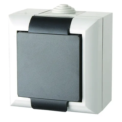 GAO Aufputz Steckdose Feuchtraum Aufputzsteckdose mit Kindersicherung  IP44