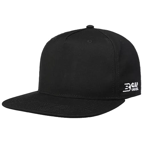 CapUniverse Stage Flat Brim Snapback Verstellbare 5 Panel Basecap Unisex Frühjahr Sommer schwarz One Size