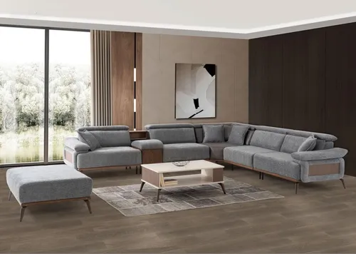 Moderne Ecksofa L-Form in Blau – Stilvolles Polstersofa - Ecksofa in elegantem Blau, ideal für Ihr Wohnzimmer. Mit Platz für 6 Personen und komfortabler Polsterung ist es perfekt für entspannte Abende.