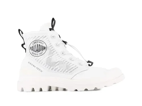 Palladium Pampa Lite Travel VT Damen Sneaker - Star White, Größe 38 EU - Stiefel mit luftdurchlässigem Mesh-Obermaterial für optimalen Tragekomfort. Ideal für Reisen dank ultraleichter Sohle und elastischen Schnürsenkeln.