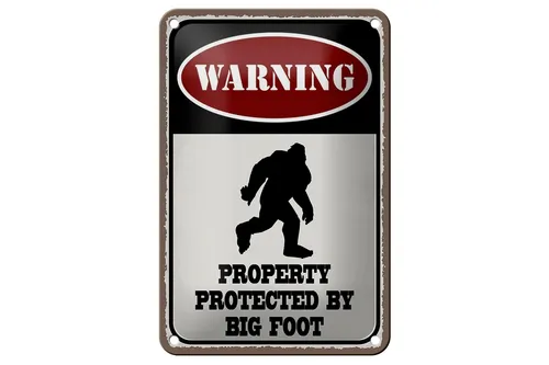 Blechschild Spruch 12x18 cm Warning property protected by Deko Schild