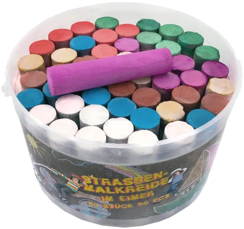 JAMASIA Straßenmalkreide, 50er Kunststoffeimer 50