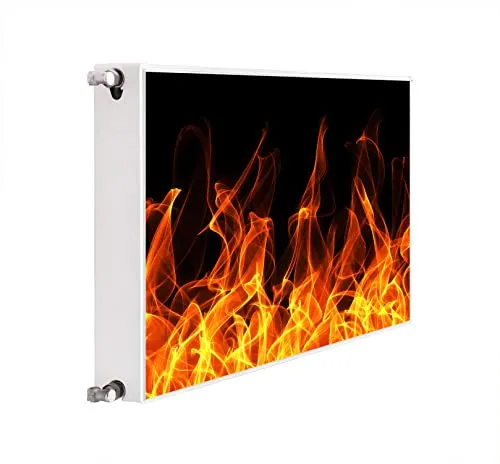 DarHaus Magnet Heizkörperverkleidung Heizkörperabdeckung Heizung Schutz, 100x60 Motiv Feuer