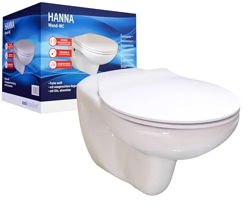 Sanicomfort Wand WC Set 'Hanna' spülrandlos weiß von sanicomfort