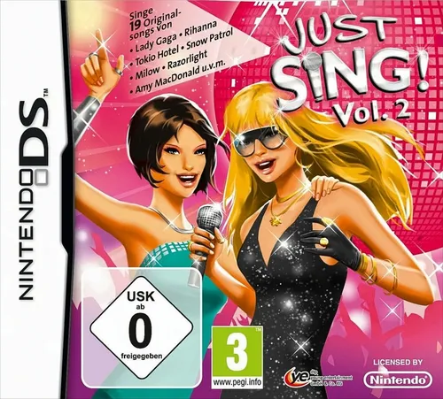 Just Sing! Vol. 2 - Karaoke Spaß für Nintendo DS - Karaoke-Spiel mit 20 neuen Hits und 9 aufwendig gestalteten Bühnen, ideal für Gesangstalente und Multiplayer-Spaß mit bis zu 4 Spielern!