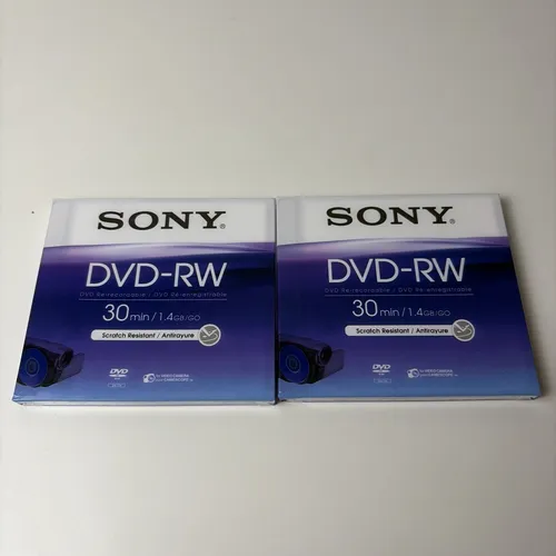 Sony DVD-RW 30 min 1.4 GB  DVD Re-recordable - Neu - 2 Stück
