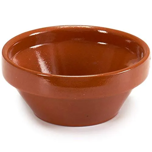 6-tlg. Set Cazuelas Vintage ofenfest - Mediterrane Tonschalen - Mit hochwertiger Handarbeit veredelt - Schalen für Tapas - Creme Brülèe Größe Ø 15 cm - Suppenschale