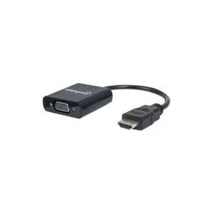 Manhattan - Videoanschluß - HDMI / VGA - HD-15 (VGA) (W) bis HDMI (M) - 22cm - abgeschirmt - Schwarz (151467)