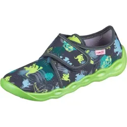 Superfit Jungen BUBBLE Hausschuhe, GRAU/MEHRFARBIG 2010 - Bequeme Hausschuhe für Jungen aus strapazierfähiger Baumwolle, mit verstellbarem Klettverschluss für perfekten Halt und flexibler Sohle für natürliches Abrollen.