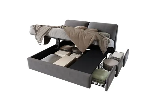 OKWISH Ausziehbares Polster-Schlafsofa mit Lattenrost von OKWISH