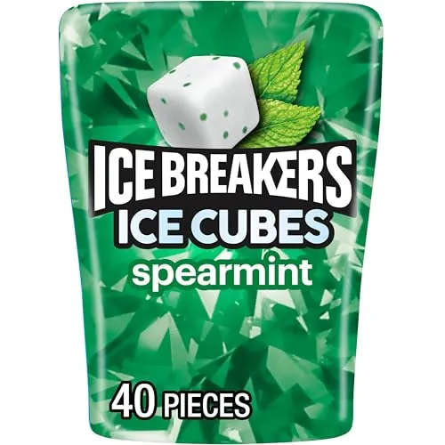 Ice Breakers Eiswürfel, zuckerfreies Gummi, Spearmint, 40 Stück