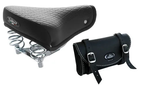 Original Montegrappa Sattel Mod 1750 Export + Montegrappa Fahrradtasche Mod.0016