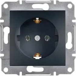 Steckdose einfach SCHUKO ohne Rahmen, anthrazit Schneider Asfora EPH2900171/SCH - Grau