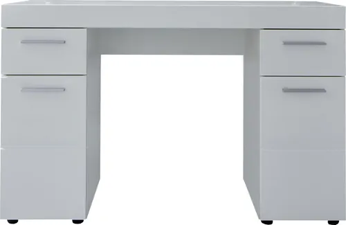 trendteam smart living - Amanda Schminktisch - Kinderschreibtisch in Weiß/Hochglanz mit 4 Fächern und 2 Schubladen, ideal für organisiertes Arbeiten und Schminken – kompakt und pflegeleicht.