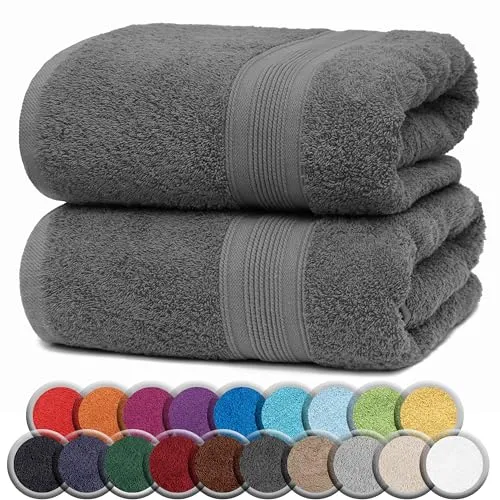 NatureMark 2er Pack SAUNATÜCHER Premium 80x200 cm - Saunatücher aus 100% Baumwolle, ultraweich und perfekt für empfindliche Haut. Ideal für Sauna, Strand und Wellness, pflegeleicht und in 20 Farben erhältlich.