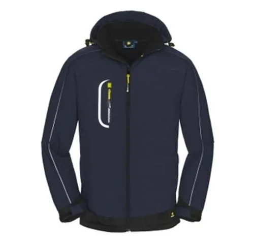 4PROTECT Herren Softshelljacke Montana blau Größe L - Arbeitsjacken mit winddichtem und wasserabweisendem Material, ideal für wechselhaftes Wetter und aktive Einsätze. Atmungsaktiv für hohen Tragekomfort bei Bewegung.