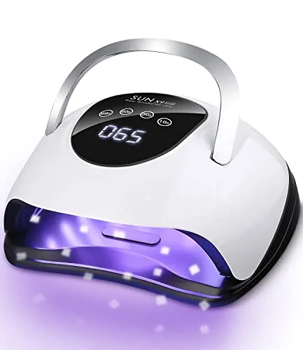 LED UV-Lampe für Gelnägel - Nageltrockner mit 4 Timern, LCD-Display und Sensor, Weiß, 220W