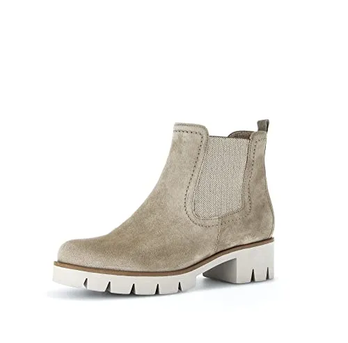 Gabor Damen Chelsea Boots - Gefütterte Stiefeletten für den Winter - Wanderschuhe, gefütterte Chelsea Boots aus hochwertigem Rauleder mit weichem Flauschfutter, ideal für warme Füße an kalten Tagen
