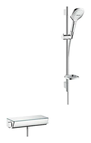 hansgrohe Brauseset Ecostat Select 27038000 E 120 Combi, chrom - Brausegarnituren mit innovativem Ecostat Select Brausethermostat für präzise Temperaturkontrolle und komfortable Nutzung.