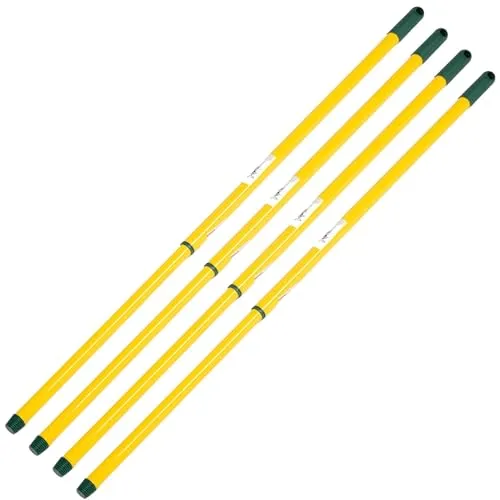 Novaliv 3 Stück Teleskop Besenstiel mit Gewinde 80-130 cm Gelb Grün Metallstiel für Besen deutsches Gewinde Universalstiel Stab Ersatzstiel Teleskopstiel Ersatzteil Stiel Ersatz Teleskopstange