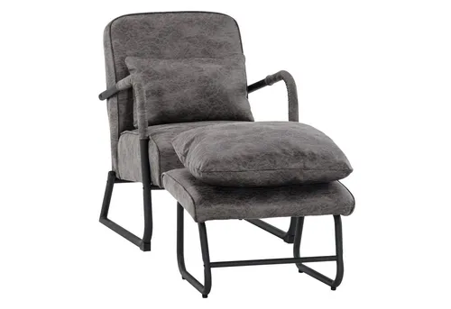 MCombo Relaxsessel mit Hocker – Retro Design, Mikrofaser, Komfortabel - Genießen Sie entspannte Momente im MCombo Relaxsessel mit Hocker. Ideal zum Relaxen nach einem langen Arbeitstag. Ergonomisches Design und bequeme Mikrofaser sorgen für besten Sitzkomfort.