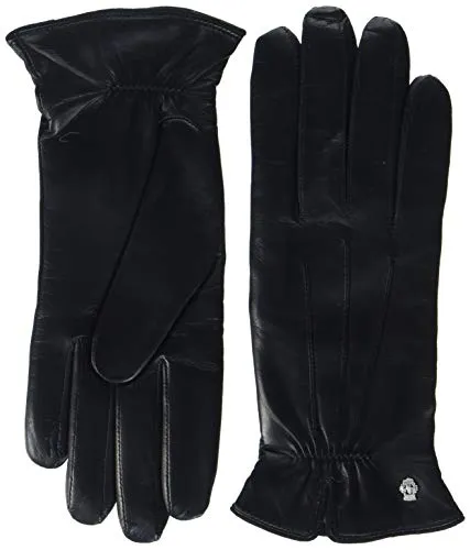 Roeckl Damen Handschuh Klassiker - Gerafft 13011-220, Schwarz (Gr. 7) - Elegante Handschuhe mit 3 klassischen Aufnähten und Gummizug für perfekten Sitz und Stil.