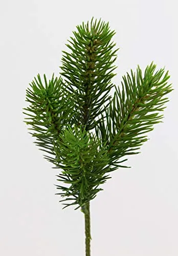 Seidenblumen Roß 3 Stück Kunststoff-Tannenzweig 28cm DP künstliche Tannenzweige Kunststoff Kunsttanne Spritzguss-Verfahren 100% PE
