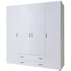 Schlafkontor Base Kleiderschrank 4 Türen 160x177x52 cm - Kleiderschrank aus Holzwerkstoff mit modernem Design und viel Stauraum für Kleidung und Bettwäsche. Ideal für ein geordnetes Schlafzimmer!