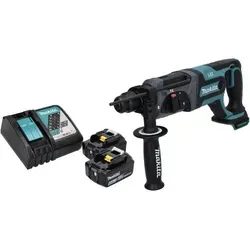 Makita DHR 241 RG Akku Bohrhammer 18 V mit 2 Akkus - Akkubohrhammer für vielseitige Anwendungen, inklusive 2x 6,0 Ah Akkus und Ladegerät – ideal für Profis und Heimwerker.