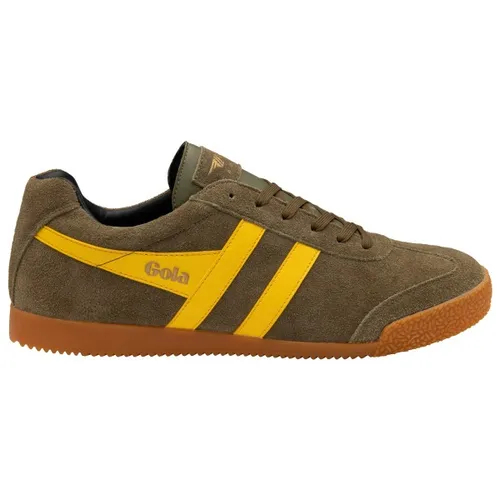 Gola Harrier Sneaker Men khaki/sun/black (XY) 6 - Freizeitschuhe & Sneaker für Herren, im zeitlosen Retro-Stil von 1968, aus hochwertigem Leder oder Wildleder, ideal für jeden Look.