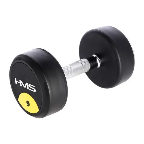 HG PRO 9 KG HANTLA GUMOWANA HMS - Robuste 9 kg Hantel mit Gummibeschichtung für sicheren Halt und Schutz des Bodens, ideal für effektives Krafttraining.