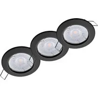 Oktaplex 3er Set LED Spots - Dimmbar ohne Dimmer - Deckenspots mit 3 Stufen dimmbar (100%, 50%, 20%) für individuelle Lichtgestaltung. Einfacher Anschluss an 230V, ideal für moderne Wohnräume.