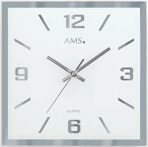 AMS Wanduhr 9324 in silber von AMS