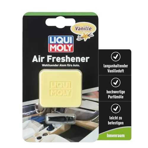 LIQUI MOLY Air Freshener Vanille, Art.-Nr. 21830 I 1x Auto Duft Innenraum zur Befestigung am Lüftungsgitter I Lufterfrischer Auto mit hochwertigen Parfümölen und langanhaltendendem Vanille-Duft