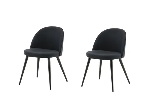 Venture Home Stuhl Velvet Schwarz 2er-Pack - Elegante Esszimmerstühle im 2er-Pack, mit weicher Samtpolsterung und robustem Metallgestell für hohen Sitzkomfort und Langlebigkeit. Ideal für stilvolle Wohnräume!