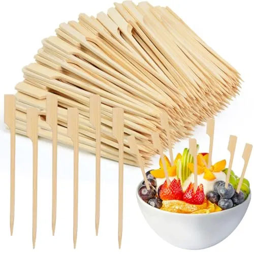 UHETLET 400 Stück Spieße Fingerfood Holzspieße 12CM Bambus Fingerfood-Sticks Häppchen-Spieße Spieße aus Holz für Kleine Snacks Schaschlikspieße Cocktailspieße für Häppchen Kanapee Fingerfood