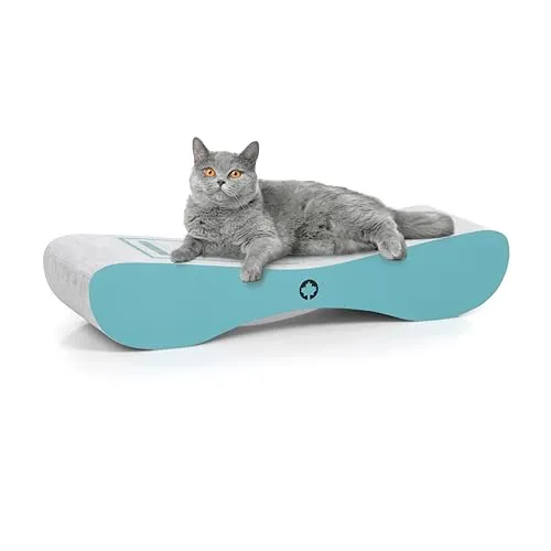 CanadianCat Satellite 2.0 Kratzbrett - Love - Türkis - Kratzpads für Katzen: Exklusives türkisfarbenes Kratzbrett mit Katzenminze, ideal für Kratzen, Schlafen und Spielen. Robuste Verarbeitung für Langlebigkeit und optimalen Schutz Deiner Möbel.