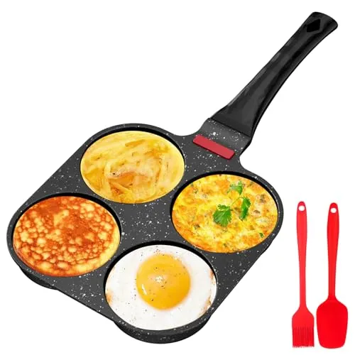 4-Loch Antihaft Pancake- und Spiegelei-Pfanne aus Aluminium