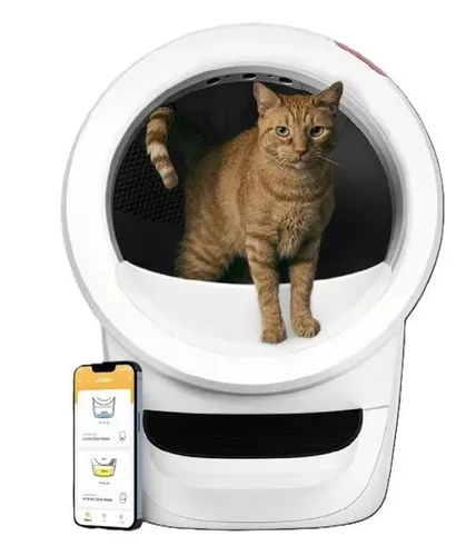 Litter-Robot 4 mit Tritt Zaun von Whisker - Selbstreinigende Katzentoilette, WiFi-fähig, klumpendes Streu, 2 Jahre Garantie, für saubere Pfoten und weniger Gerüche