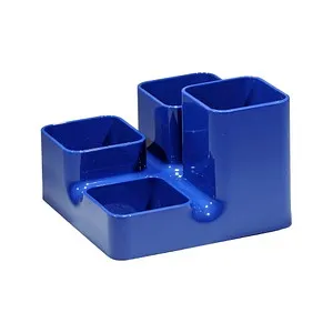 arlac Stiftehalter blau Polystyrol 4 Fächer 13,0 x 13,0 x 9,0 cm