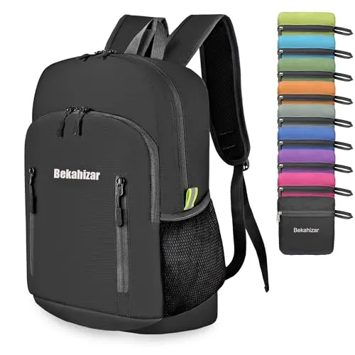Bekahizar 20L Faltbarer Rucksack – Ultraleichter, Wasserfester Daypack für Outdoor-Aktivitäten